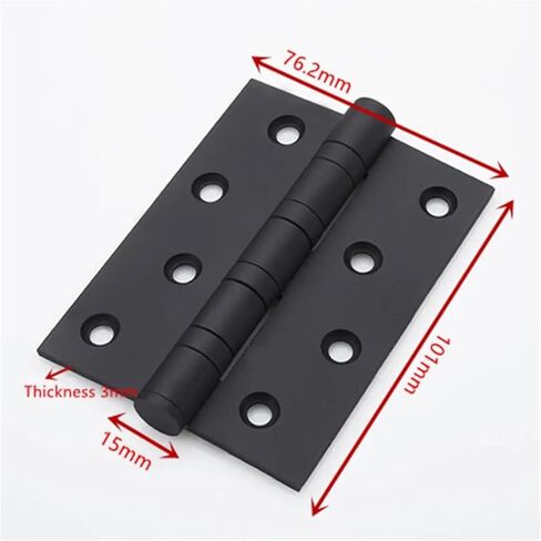 304 Stainless Steel 4 Inch Flat Open Thick Wood Door Folding Bathroom Black Hinge 2Pcs(Sky Blue) in Saudi Arabia