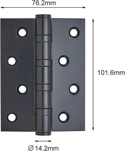 304 Stainless Steel Door Hinges Hardware Accessories for Metal Doors Black Flush with Rounded Corners 1Pcs in Saudi Arabia