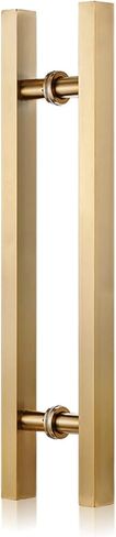 Modern Push Pull Bar Handle,Stainless Steel Commercial Door Handle,H-Shape Square Glass Door Handles for Sliding Barn Door,Double Sided Hardware in Saudi Arabia