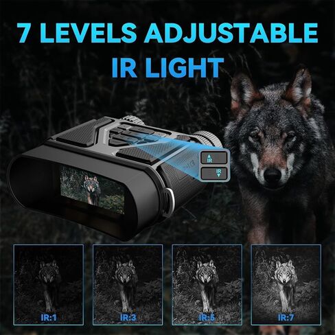 نظارات رؤية ليلية بسعة 32 جيجابايت للظلام التام، مناظير رقمية للرؤية الليلية بالأشعة تحت الحمراء مع شاشة عالية الدقة مقاس 3 بوصات لمراقبة وتسجيل هدايا عيد الميلاد للرجال. in Kuwait