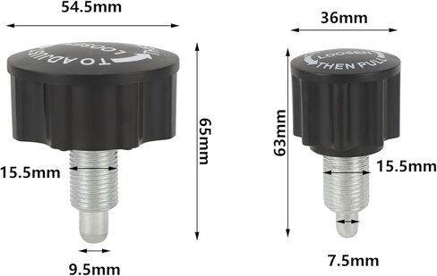 heyous 4PCS Black M16 Hex Socket Retaining Pin Adjustment Knob Suitable for Exercise Bike Bench Presses Strength Training Machines in Saudi Arabia