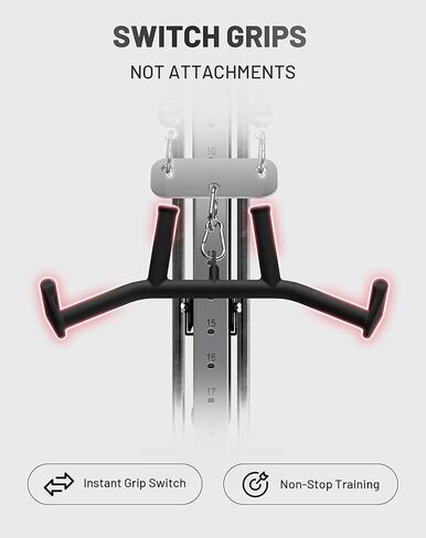 Mikolo 2-in-1 Lat Pulldown Bar, Narrow and Wide Grip Lat Pull Down Attachments for Home Gym,Neutral Grip Cable Machine Attachments for Back and Upper Body Training in Kuwait