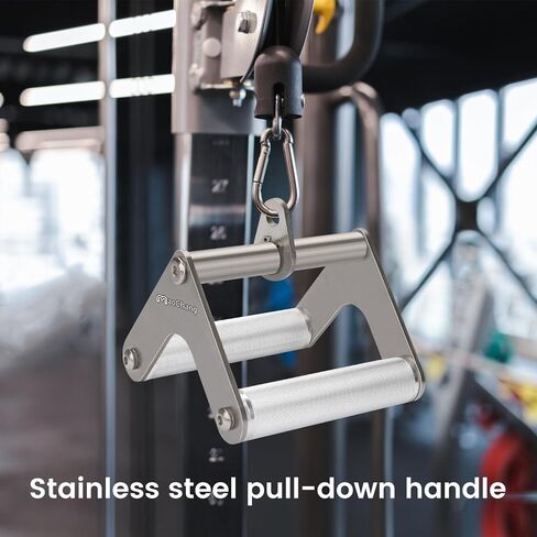 Dual D-Row Handle Stainless Steel Body with Aluminum Grips - Heavy-Duty 880 lb. Cable Attachment for Home Gyms, Universal V-bar pulldown Attachment for Ligament Workouts and Weight Training in Saudi Arabia