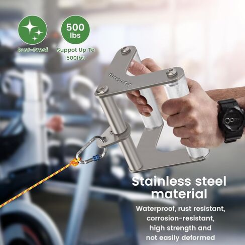 Dual D-Row Handle Stainless Steel Body with Aluminum Grips - Heavy-Duty 880 lb. Cable Attachment for Home Gyms, Universal V-bar pulldown Attachment for Ligament Workouts and Weight Training in Saudi Arabia