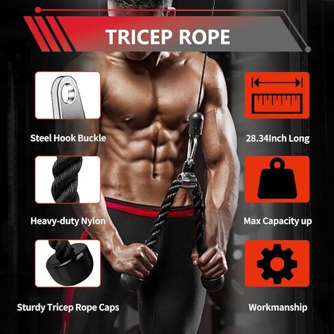 LAT Bar Cable Attachment with Rubber Handgrips, Deluxe Heavy Duty Solid Curl Bar Revolving Hanger Home Gym Cable Attachments (White 35.5inch Set) in Kuwait