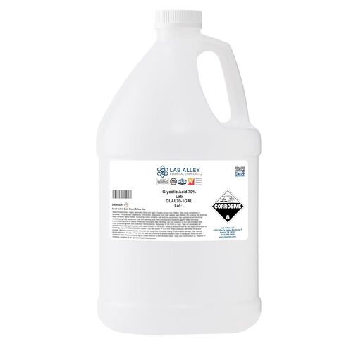 Lab Alley Glycolic Acid 70 ٪ ، درجة المختبر ، مثالية لإجراءات العناية بالبشرة - إجمالي جالون (حزمة من زجاجات كوارت 4 × 1) in Kuwait