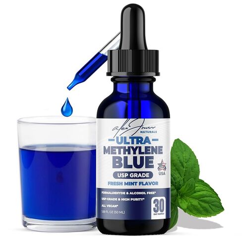 Ultra Methylene Blue Fresh Mint Flavor - Alex Jones Naturals - 1% USP (Pharmaceutical) Grade Supplement with Dropper, Methylene Blue USP Grade in Saudi Arabia