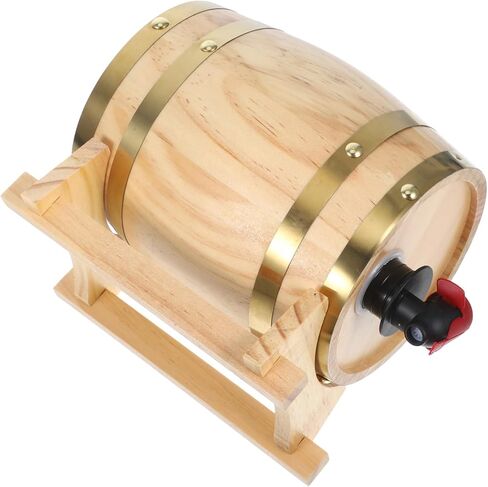 Cabilock Wooden Wine Barrel 0.8L Decorative Aging Barrel for Home Use for Red Wine Beer Storage Crafted from Pine Wood Traditional Design in Saudi Arabia