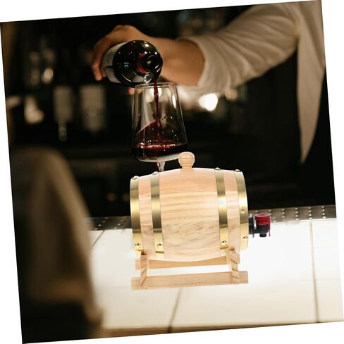 Cabilock Wooden Wine Barrel 0.8L Decorative Aging Barrel for Home Use for Red Wine Beer Storage Crafted from Pine Wood Traditional Design in Saudi Arabia