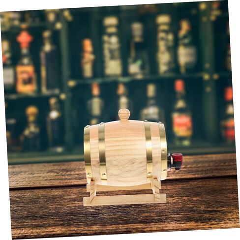 Cabilock Wooden Wine Barrel 0.8L Decorative Aging Barrel for Home Use for Red Wine Beer Storage Crafted from Pine Wood Traditional Design in Saudi Arabia