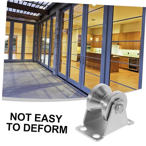 Ciieeo الفولاذ المقاوم للصدأ بكرة مزدوجة محامل الأسطوانة للأبواب المنزلقة عجلة بكرة معدنية شديدة التحمل للمسار والكابل استخدام 2-Pack in Kuwait