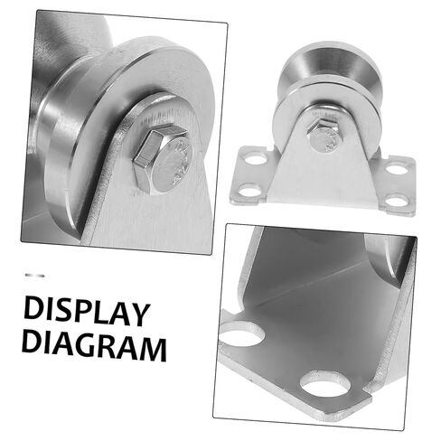 Ciieeo الفولاذ المقاوم للصدأ بكرة مزدوجة محامل الأسطوانة للأبواب المنزلقة عجلة بكرة معدنية شديدة التحمل للمسار والكابل استخدام 2-Pack in Kuwait