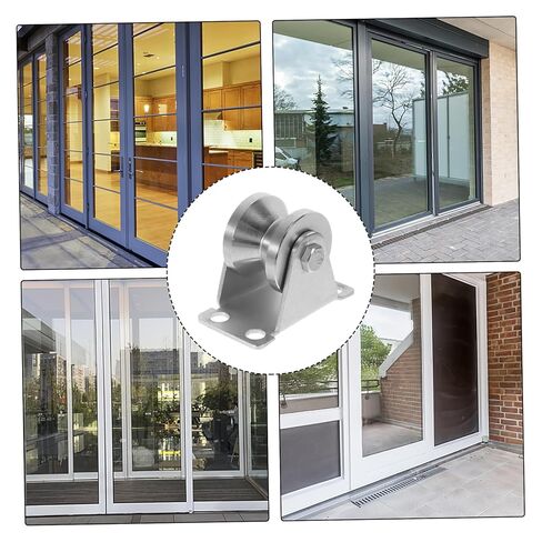 Ciieeo الفولاذ المقاوم للصدأ بكرة مزدوجة محامل الأسطوانة للأبواب المنزلقة عجلة بكرة معدنية شديدة التحمل للمسار والكابل استخدام 2-Pack in Kuwait