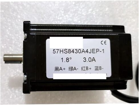 Stepper Motor NEMA23 4-Wire 8.4cm 2-Phase Single Output Shaft 8mm with Keyway Torque 2.2Nm 1. Degree 3A 24V in Kuwait