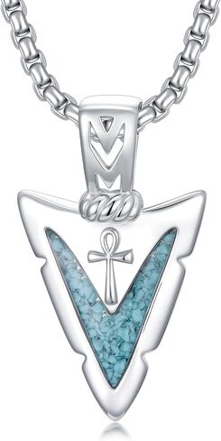 Arrowhead Necklace for Men 925 Sterling Silver Malachite Turquoise Jewelry Gifts for Men Women in Saudi Arabia