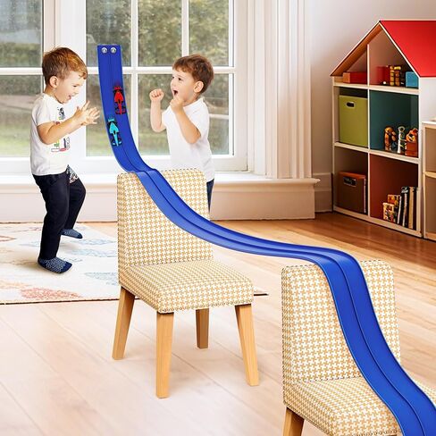 مسار منحدر مرن لسباق السيارات بطول 16 قدمًا للأطفال مع أكواب شفط، متوافق مع سيارات Diecast 1/64، يمكن لف هدايا حفلات السباق المحمولة للأولاد من سن 3 إلى 10 سنوات (أزرق السباق) in Kuwait