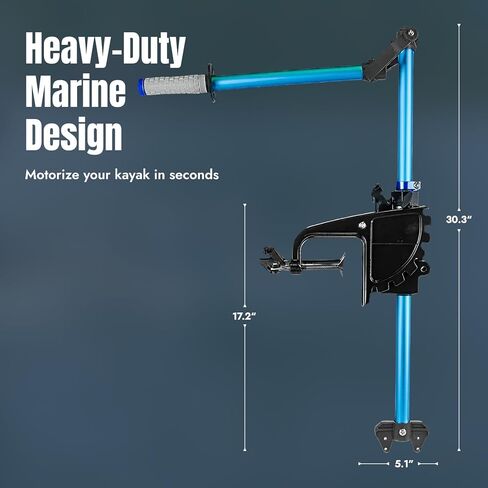 Bixpy Transom Adapter for K-1 Motor – Heavy-Duty Adjustable Depth Boat Mount with Tiller Steering Handle, Saltwater-Resistant Design for Kayaks, Dinghies, Inflatable Boats & Small Watercraft in Saudi Arabia
