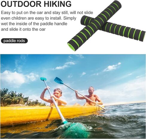 مقابض مجداف الكاياك قطعتان من مقابض مجداف الكاياك غير قابلة للانزلاق، أغطية قضبان الكاياك، ملحقات قوارب الكاياك لقوارب الكاياك (أخضر) ملحقات قوارب الكاياك 22 سم in Kuwait