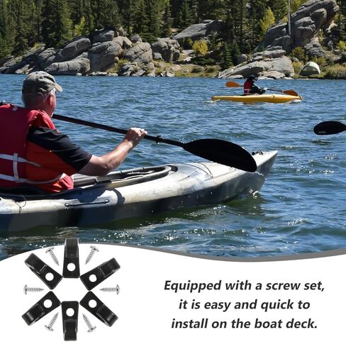 balacoo Outdoor Canoe J-Type Hooks 6-Pack Lightweight Kayak Accessories with Screws Multi-Function Bungee Tie Down Replacement for Kayak and Canoe Gear in Saudi Arabia