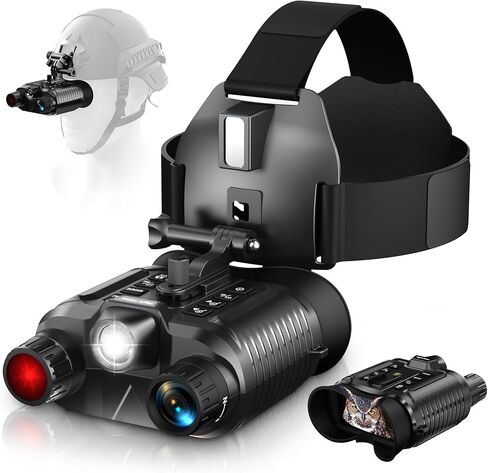 Dsoon Night Vision Goggles, Upgraded Rechargeable Head-Mounted Night Vision Binoculars with Infrared, Hands Free, Tactical Flashlight, 1312FT, 8X Digital Zoom in Saudi Arabia