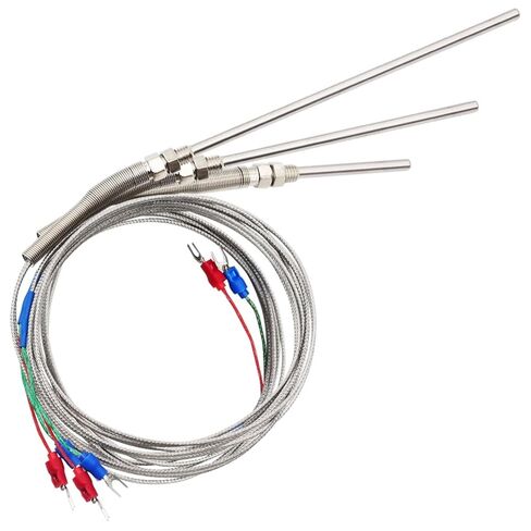 VaneAims Thermocouple M8 0.5m 1m 2m 3m Type K J PT100 50mm 100mm 150mm 200mm Compression Spring Probe Temperature Sensor 0-400℃(1m Type K,50mm) in Kuwait