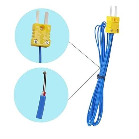 Welding Point Blue Wire K Type Mini Connector Thermocouple Wire Temperature Probe Sensor(A,600mm) in Saudi Arabia