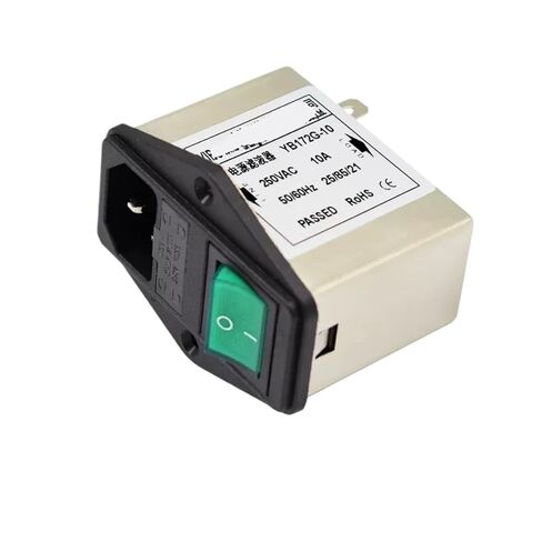 مقبس YB172G-1A/3A/6A/10A + تأمين مزدوج + فلتر طاقة مفتاح الضوء الأخضر 220 فولت 250 فولت (YB172G-6A) in Kuwait