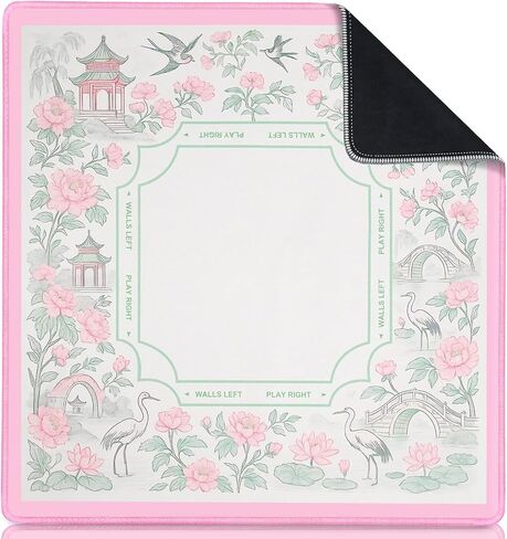 بساط ماهجونج صيني للطاولة، مقاس 31.5 بوصة × 31.5 بوصة، وردي مضاد للانزلاق وتقليل الضوضاء، بساط ألعاب جميل متعدد الأغراض للبوكر، والبطاقات، والدومينو، وألعاب اللوحة والبلاط، وهدية ماجونج مع حقيبة حمل in Kuwait