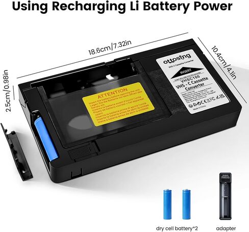 VHS-C Cassette Adapter Compatible with VHS-C SVHS Camcorders Motorized VHS Cassette Converter,with Stable Voltage Circuit , Not Compatible with 8mm / MiniDV / Hi8 in Kuwait
