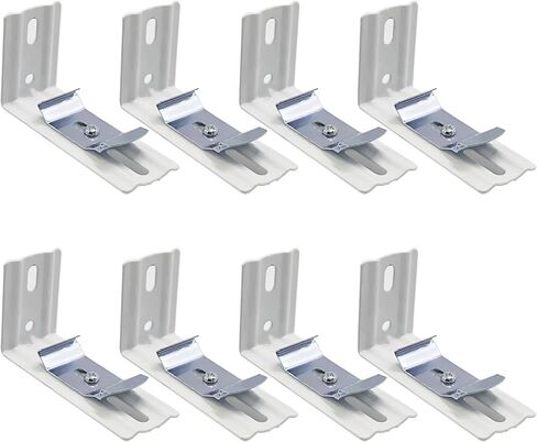 8 PCS Vertical Blind L Bracket, Vertical Blind Bracket Clips 3" Length with Headrail Width 1-1/2"(38mm) Outside Mounting (White) in Saudi Arabia