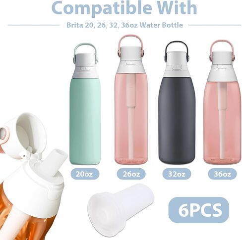 6 Pcs Bite Valve Replacement for Brita Water Bottle Filter, Silicone Mouthpiece Replacement Parts Water Bottle Spout Straw Accessories in Kuwait