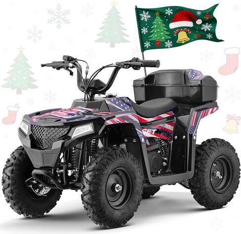 40CC 4-Stroke 4 Wheeler للأطفال 8-14، أطفال 4 عجلات 165 رطل كحد أقصى، 15.5 ميل في الساعة كحد أقصى UTV يعمل بالغاز مع التحكم في سرعة الوالدين، أربع عجلات، دراجة ترابية صغيرة للطرق الوعرة وصندوق تخزين (وردي) in Saudi Arabia