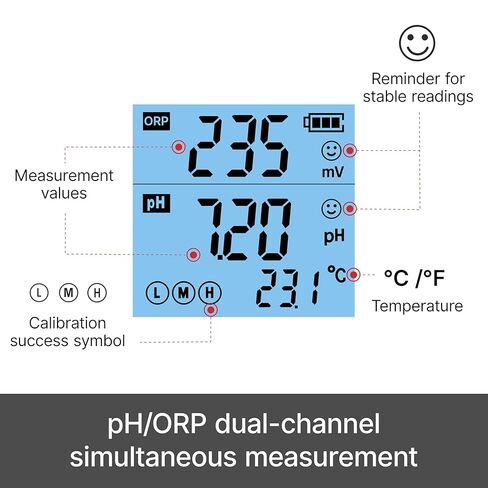 مجموعة اختبار Apera Instruments PR60F Premium pH/ORP (Redox) مع مستشعر مسطح مزدوج تمت معايرته مسبقًا للحصول على درجة حموضة متزامنة عالية الدقة/ORP/درجة الحرارة. قياس in Saudi Arabia