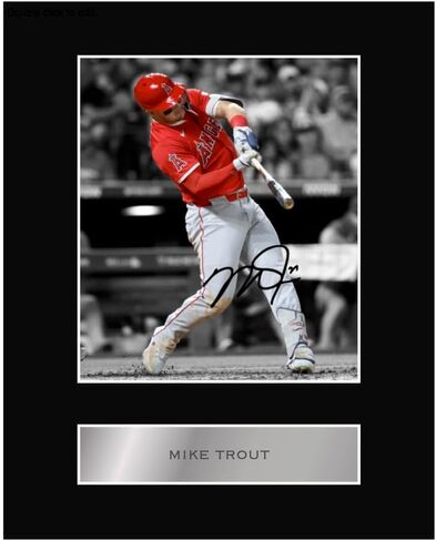 Pre Printed Signature Signed Mike Trout Mounted Photo Display #1 Printed Autograph Picture 10x8 Inch Mount in Saudi Arabia