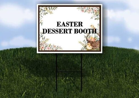 Easter Dessert Booth Easter Spring Vintage Chicks Eggs Basket Brown Up Arrows A-Frame Single Sided 23x23 in. sign in Saudi Arabia