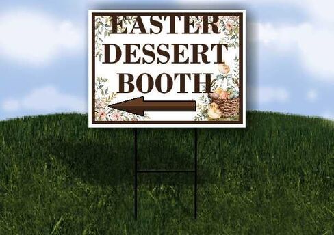 Easter Dessert Booth Easter Spring Vintage Chicks Eggs Basket Brown Up Arrows A-Frame Single Sided 23x23 in. sign in Saudi Arabia