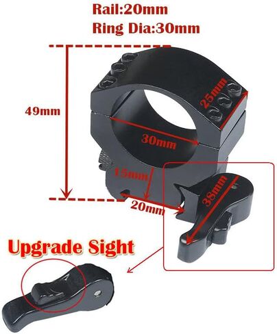 MIZUGIWA Scope Mount 1inch/30mm Ring QD Mount Heavy Duty 6 Bolts 20mm Picatinny Rail in Saudi Arabia