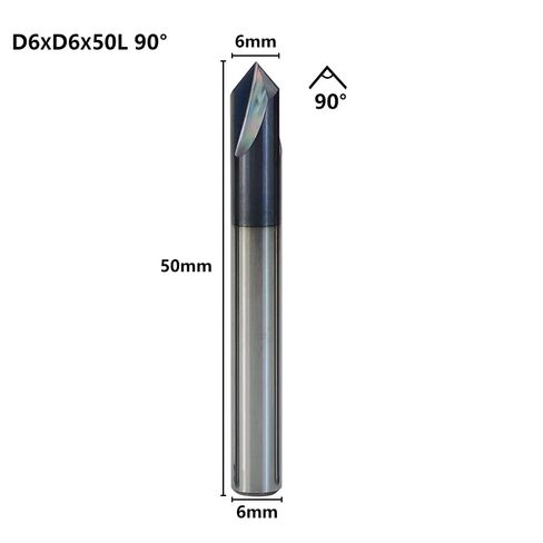 1pcs Chamfer End Mill 60/90/120 Degrees Carbide Chamfering Mill 3 Flute Router Bit Engraving Bit Aluminum CNC End Mill(6xD6x90degrees) in Saudi Arabia