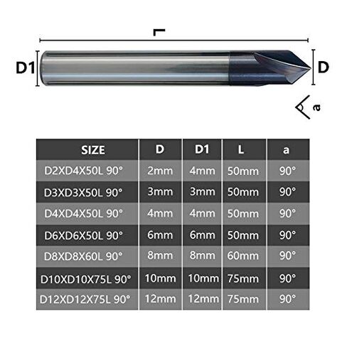 1pcs Chamfer End Mill 60/90/120 Degrees Carbide Chamfering Mill 3 Flute Router Bit Engraving Bit Aluminum CNC End Mill(6xD6x90degrees) in Saudi Arabia