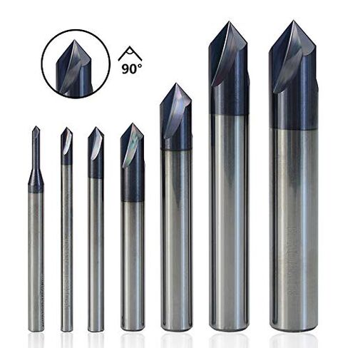 1pcs Chamfer End Mill 60/90/120 Degrees Carbide Chamfering Mill 3 Flute Router Bit Engraving Bit Aluminum CNC End Mill(6xD6x90degrees) in Saudi Arabia
