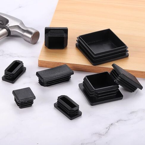 uxcell 10 Pcs Plastic Hole Plugs, 3.94"x1.97"(100x50mm) Rectangular Ribbed Tubing End Caps Fit 2-4.5mm Tube Thick, Furniture Leg Inserts for Metal Tubing Chair Table Legs in Saudi Arabia
