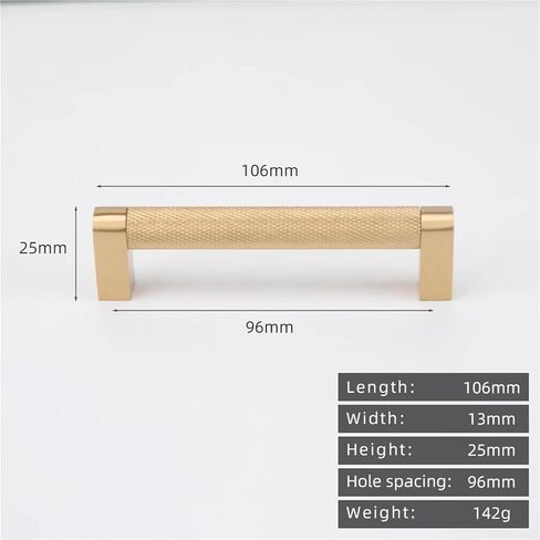 Solid Brass Knurling Handle Kitchen Cabinet Pull Drawer Copper 1Pcs(8826-96) in Saudi Arabia
