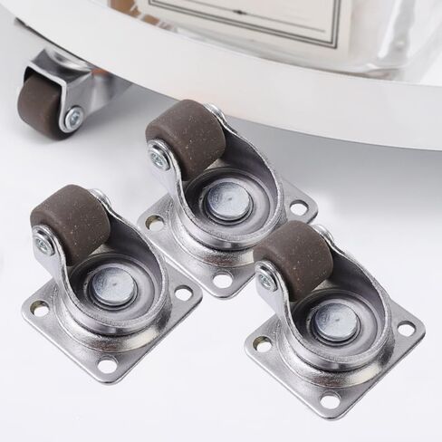Universal Mini Wheel Small Appliances Storage Boxes Swivel Casters 360° Rotation Pulley Rubber Tiny Wheels for Furniture,Brown in Saudi Arabia