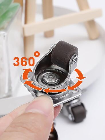 Universal Mini Wheel Small Appliances Storage Boxes Swivel Casters 360° Rotation Pulley Rubber Tiny Wheels for Furniture,Brown in Saudi Arabia