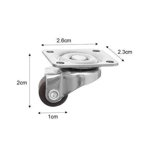 Universal Mini Wheel Small Appliances Storage Boxes Swivel Casters 360° Rotation Pulley Rubber Tiny Wheels for Furniture,Brown in Saudi Arabia