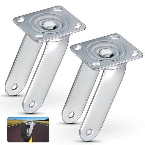 2 Pack 10 Heavy-Duty Swivel Pneumatic Caster Rig Swivel Caster Fork Yoke Frame Tolerable 1760lbs Anti-Corrosion Reinforced Base Plate & Ball Race for Industrial Trolleys Trailers(Only Rig) in Saudi Arabia