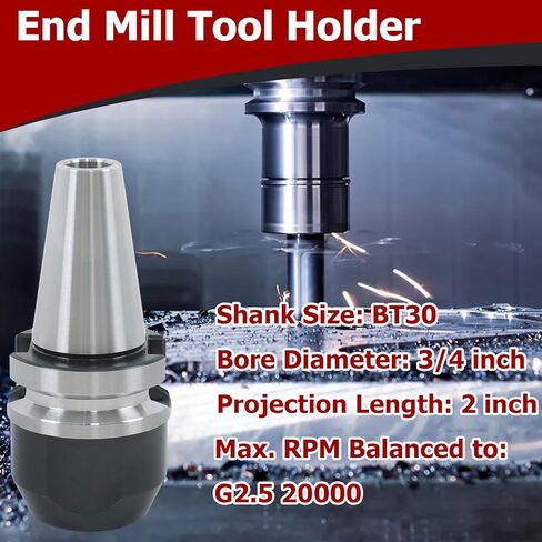 findmall End Mill Holder G2.5 20000 BT30 3/4 X 2 Inch End Mill Tool Holder for Milling Machines and Lathes in Saudi Arabia