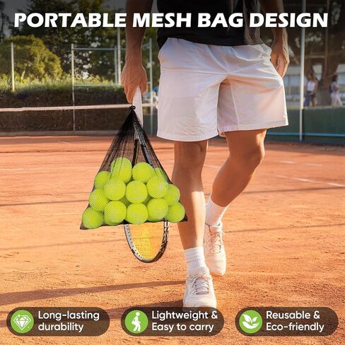 Treeroot 40 Pack Tennis Balls, High Elasticity Tennis Balls Bulk, Comes with a Portable Mesh Bag, Tennis Ball for Dogs, Suitable for Beginner Training Ball, Durable & Bounce in Kuwait