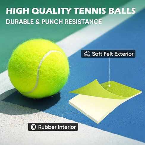 Treeroot 40 Pack Tennis Balls, High Elasticity Tennis Balls Bulk, Comes with a Portable Mesh Bag, Tennis Ball for Dogs, Suitable for Beginner Training Ball, Durable & Bounce in Kuwait