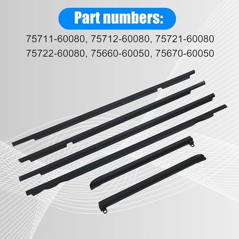 FZJDSD Car Quarter Door Belt Moulding Set Black Compatible with Toyota Land Cruiser Prado FJ LC120 GX470 2003-2009 Replace 7571160080 7571260080 7572160080 7572260080 7566060070 7567060070 in Saudi Arabia